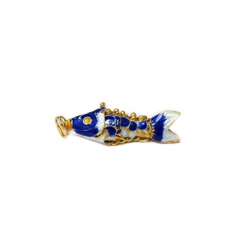 Cloissone Fish, Dark Blue Sky, 38x11mm; 1 piece