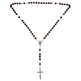 6mm Italian Wooden Rosary, Dark Brown, 16" Long; 1 piece