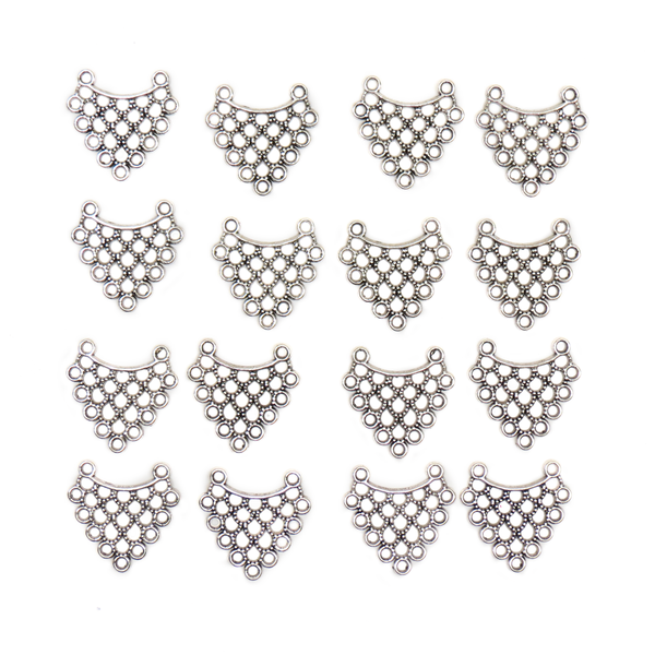 Dazzling Earring Link, Antique Silver, 23mm; 16 pieces