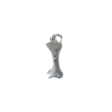 Dog Bone Charm, Sterling Silver, 15x5mm - 1 piece