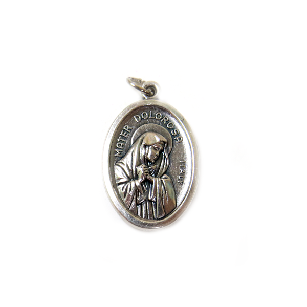 ''Mater Dolorosa'' Italian Charm, Antique Silver, 25x16mm - 1 piece