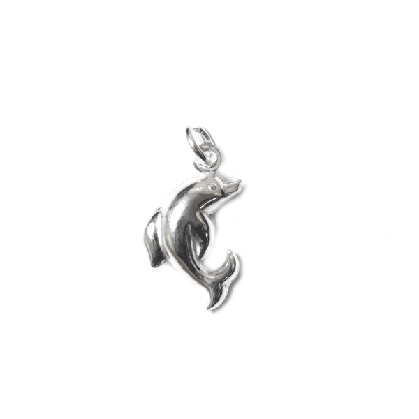 Dolphin Charm, Sterling Silver, 19x11mm - 1 piece