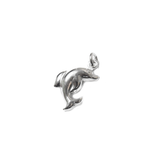 Dolphin Charm, Sterling Silver, 19x11mm - 1 piece