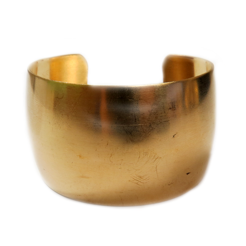 Bracelet Cuff Raw, Brass-Domed 1 1/2 in wide