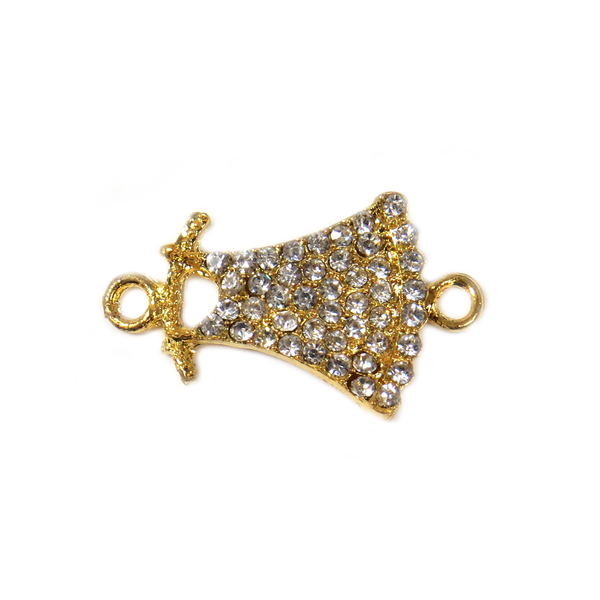 Dress Rhinestone Connector-Gold