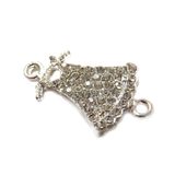 Dress Rhinestone Connector-Silver