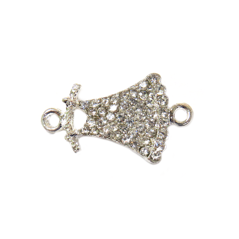 Dress Rhinestone Connector-Silver