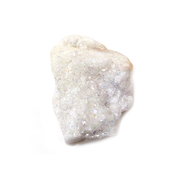 White Druzy Pendant, 40x32mm - 1 piece