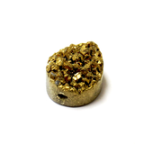 Druzy Quartz, Drop- Gold; 1pc