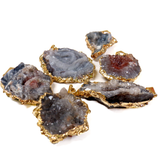 Slice Druzy Free Form Pendant; Gold