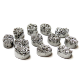 Druzy Quartz,16x13mm, Oval-Silver; 1pc
