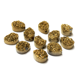 Druzy Quartz, Drop- Gold; 1pc