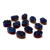 Druzy Quartz, Oval-Blue; 1pc