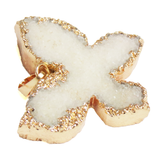 White Druzy Butterfly Pendant