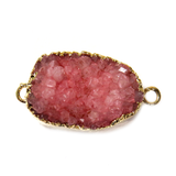 Rust Druzy Connector, Gold, 36x23mm - 1 piece