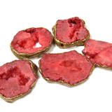 Dusty Rose Glitter Druzy Bead, Gold ,37x42mm - 1 piece