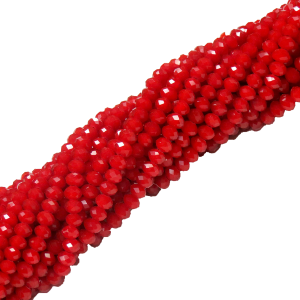 Rondelles- Opaque  Red