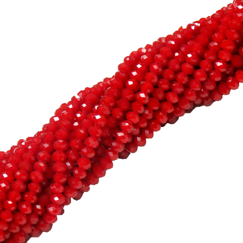 Rondelles- Opaque  Red