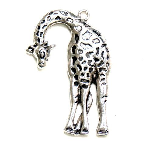 Giraffe Charm- Ant. Silver