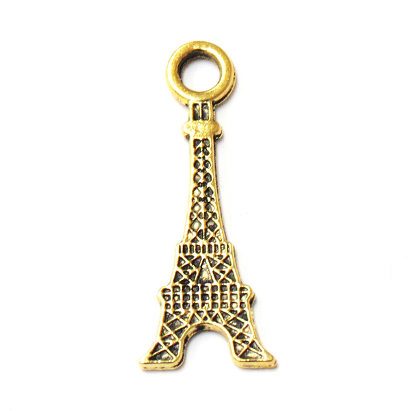 Flat Eiffel Tower Charm-Gold