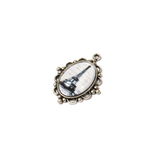 Eiffel Tower Cabochon Charm, Antique Silver, 38x29mm - 1 piece