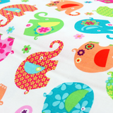 Elephant Cotton Print Fabric, Multi Color, 45" Wide- 1 Yard
