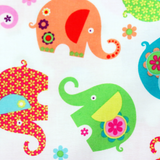 Elephant Cotton Print Fabric, Multi Color, 45" Wide- 1 Yard