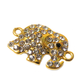 Elephant Rhinestone Connector; Gold