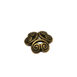Flower End Cap, Antique Bronze, 11mm; 25 pieces