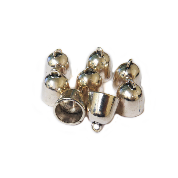 End Cord, Silver, 16x13mm; 8 pieces