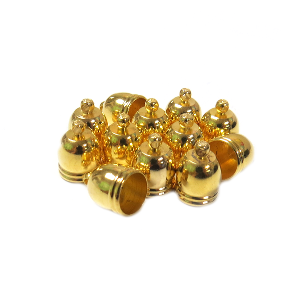 End Cord, Gold Plated -13x9mm; 12 pieces