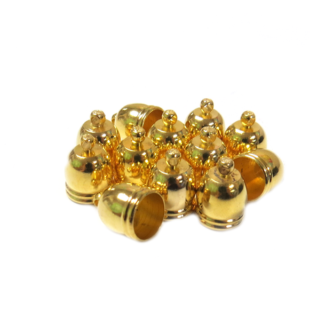 End Cord, Gold Plated -13x9mm; 12 pieces
