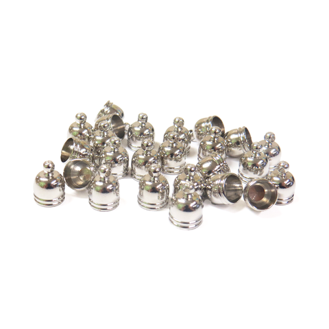 End Cord, Silver, Brass-10x8mm; 25pcs