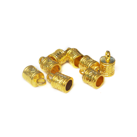 End Cord, Gold, 9x9mm; 8 pieces