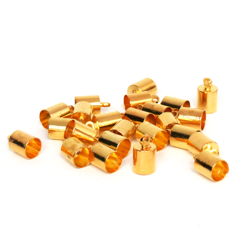 End Cord, Gold Plated Brass-9x6mm; 24pcs