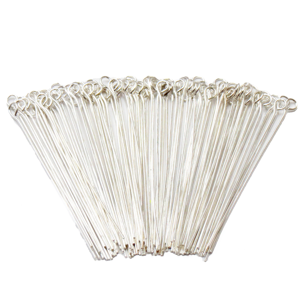 Eyepin, Silver Plated Brass-2" approx.; 100pcs
