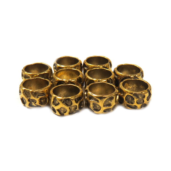 Round Spacer, Antique Gold, 12x7mm - 10 pieces