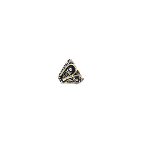 Small Fancy Cone Shaped End Cap, Sterling Silver, 6x8mm - 1 piece