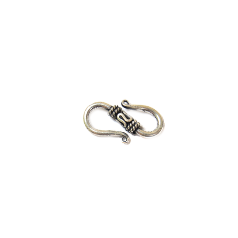 Fancy Hook & Eye Clasp, Sterling silver, 20x11mm -1 piece