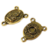 Rosary Connector: Our Lady of Fatima, Antique Gold, 18x10mm; 5pcs