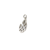 Fire Charm, Sterling Silver, 29x12mm - 1 piece