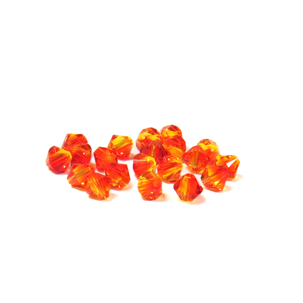 Swarovski Crystal, Bicone, 4mm - Fire Opal AB 20 PCS