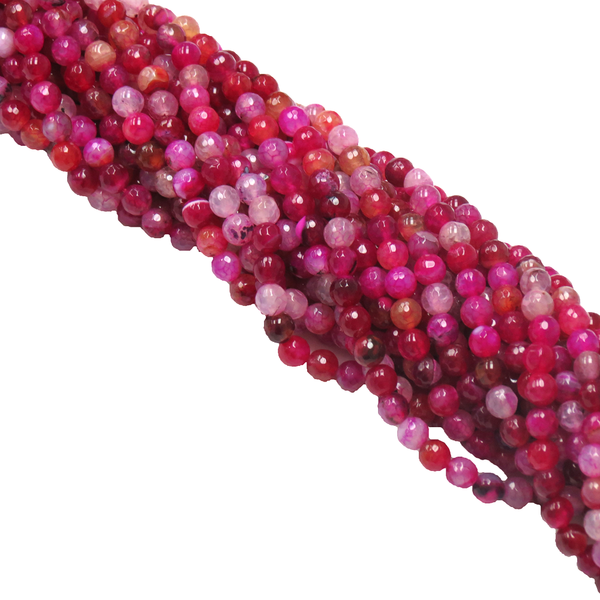 Fuschia-Faceted Fire Agate, 8mm