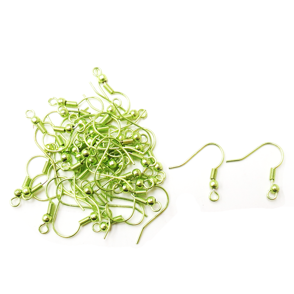 Fish Hooks, Brass- Metallic Green; 40pcs