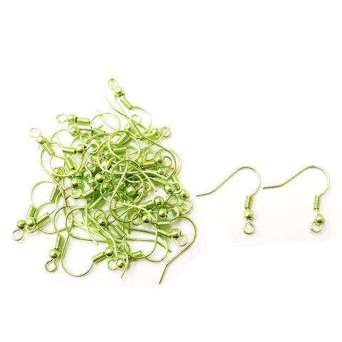 Fish Hooks, Brass- Metallic Green; 40pcs