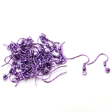 Fish Hooks, Brass- Metallic Purple; 40pcs