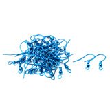 Fish Hooks, Brass- Sky Blue; 40pcs