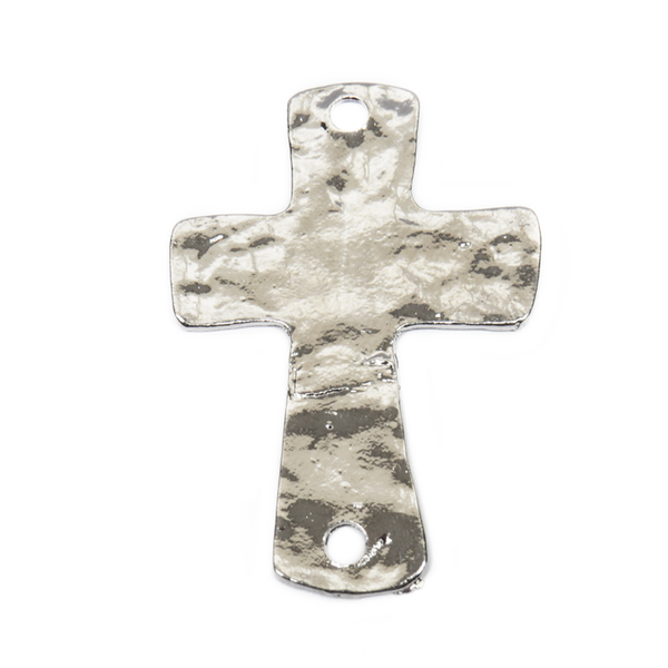 Flat Cross Connector, 47x32mm, Silver; 1 piece