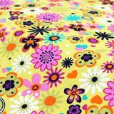 Floral Cotton Prints Fabric, Yellow, 45" Wide- 1 Yard