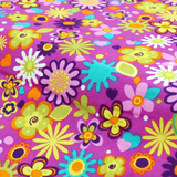 Floral Cotton Print Fabric, Purple, 45" Wide- 1 Yard